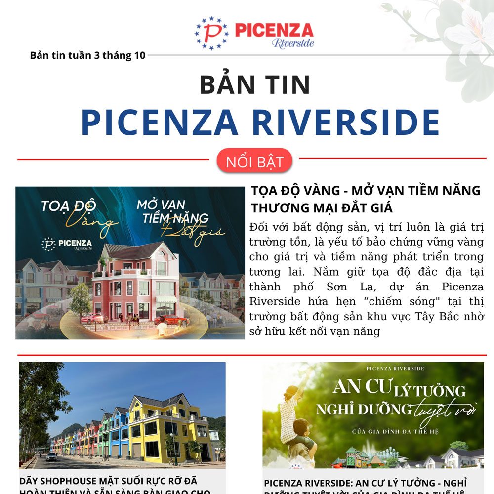 Bản tin Picenza Riverside tuần 3 tháng 10 năm 2022
